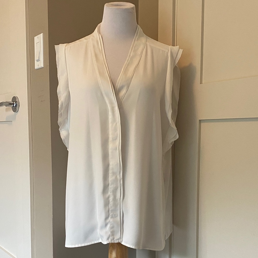 Karl Lagerfeld Cream Sleeveless Blouse
